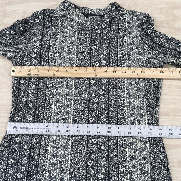 Love Cameron LA Dress Size Large Black Floral Long Sleeve Stretch Mini Bodycon - Picture 8 of 10